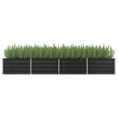 Vidaxl Visoka greda antracitna 320x80x45 cm pocinkano jeklo