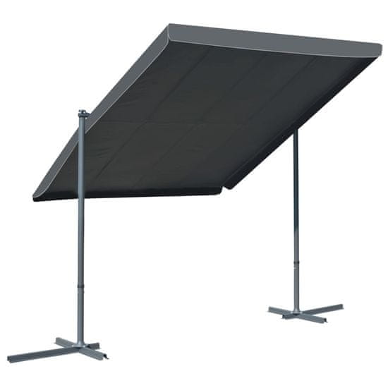 Vidaxl Paviljon z nagibno zložljivo streho 350x253x196 cm antraciten