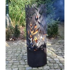 Vidaxl Sod za ogenj Flames karbonsko jeklo črne barve FF408