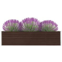 Vidaxl Dvignjeno cvetlično korito 320x40x77 cm pocinkano jeklo rjavo