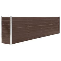 Vidaxl Dvignjeno cvetlično korito 320x40x77 cm pocinkano jeklo rjavo