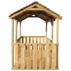 Vidaxl Zunanji igralni paviljon 122,5x160x163 cm borovina