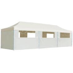 Greatstore Zložljiv pop-up šotor za zabave z 8 stranicami 3x9 m krem