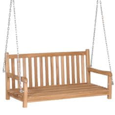 Vidaxl Gugalna klop iz trdne tikovine 120x60x57,5 cm rjava
