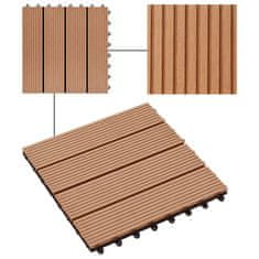 Vidaxl Talne plošče 22 kosov 30x30 cm 2 m² WPC barva tikovine