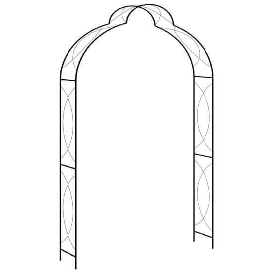 Vidaxl Vrtni obok črne barve 150x34x240 cm železo