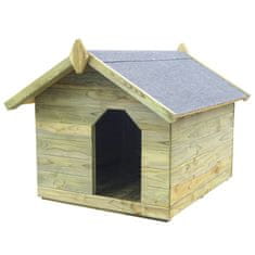 Vidaxl Vrtna pasja uta z odpirajočo streho iz impregnirane borovine
