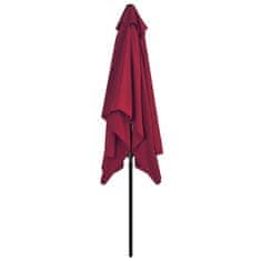 Vidaxl Zunanji senčnik s kovinskim drogom 300x200 cm bordo rdeč