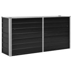 Greatstore Visoka greda antracitna 160x40x77 cm pocinkano jeklo