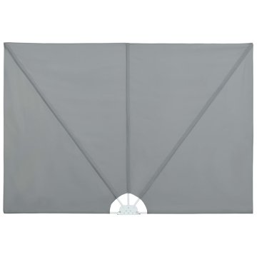 Vidaxl Zložljivo stransko platno za teraso sivo 300x150 cm