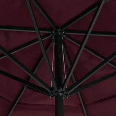 Vidaxl Zunanji senčnik z aluminijastim drogom 600 cm bordo rdeč