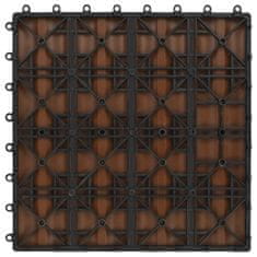 Vidaxl 11 talnih plošč globok relief WPC 30x30 cm 1 m2 svetlo rjave