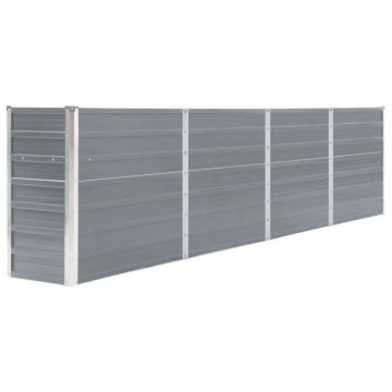 Vidaxl Dvignjeno cvetlično korito 320x40x77 cm pocinkano jeklo sivo