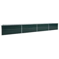 Vidaxl Visoka greda pocinkano jeklo 600x80x77 cm zelena
