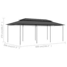 Vidaxl Paviljon 600x298x270 cm antraciten