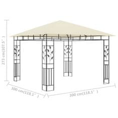 shumee Paviljon z mrežo proti komarjem 3x3x2,73 m krem 180 g/m2