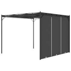 Vidaxl Vrtni paviljon s stransko zaveso 3x3x2,25 m antraciten