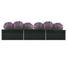 Vidaxl Vrtna visoka greda pocinkano jeklo 480x80x77 cm antracitna