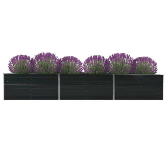 Vidaxl Vrtna visoka greda pocinkano jeklo 480x80x77 cm antracitna