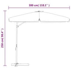 Vidaxl Zunanji senčnik z jeklenim drogom 300x250 cm antraciten