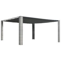 Vidaxl Paviljon z drsno streho 400x400x200 cm siv in antraciten