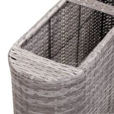 Vidaxl Visoka greda 80x25x40 cm poli ratan siva