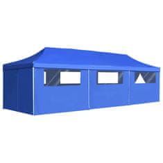 Vidaxl Zložljiv pop-up vrtni šotor z 8 stranicami 3x9 m moder