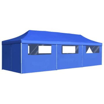 Vidaxl Zložljiv pop-up vrtni šotor z 8 stranicami 870x291x315 cm moder