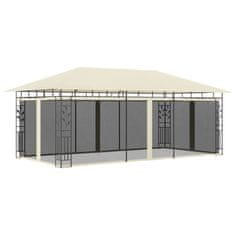 Vidaxl Paviljon z mrežo proti komarjem 6x3x2,73 m krem