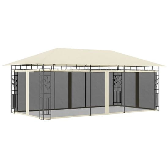 Vidaxl Paviljon z mrežo proti komarjem 6x3x2,73 m krem
