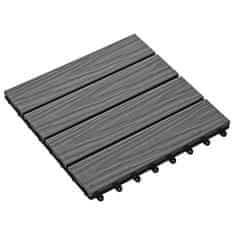 Vidaxl Talne plošče 11 kosov globok relief WPC 30x30 cm 1 m2 sive