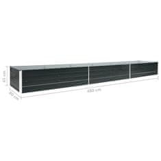 Vidaxl Visoka greda pocinkano jeklo 480x80x45 cm antracitna