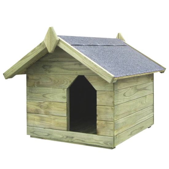 shumee Vrtna pasja uta z odpirajočo streho iz impregnirane borovine