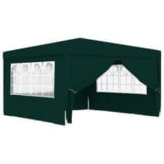 Greatstore Profesionalen vrtni šotor s stranicami 4x4 m zelen 90 g/m2