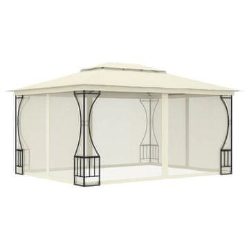 Vidaxl Paviljon z zavesami 300x400x265 cm krem