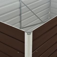 Vidaxl Dvignjeno cvetlično korito pocinkano jeklo 160x80x77 cm rjavo