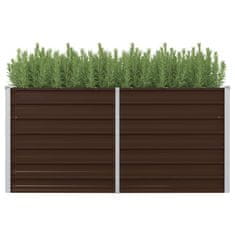 Vidaxl Dvignjeno cvetlično korito pocinkano jeklo 160x80x77 cm rjavo