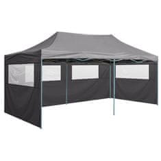 Greatstore Profesionalni zložljivi šotor za zabavo s 4 stranicami 3x6 m jekleni antracit