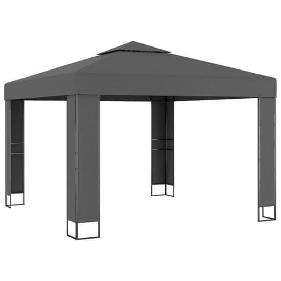 Vidaxl Paviljon z dvojno streho 3x3 m antraciten