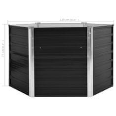 Vidaxl Visoka greda antracitna 129x129x77 cm pocinkano jeklo