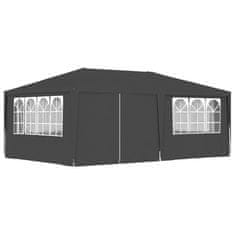 Greatstore Profesionalen vrtni šotor s stranicami 4x6 m antraciten 90 g/m2
