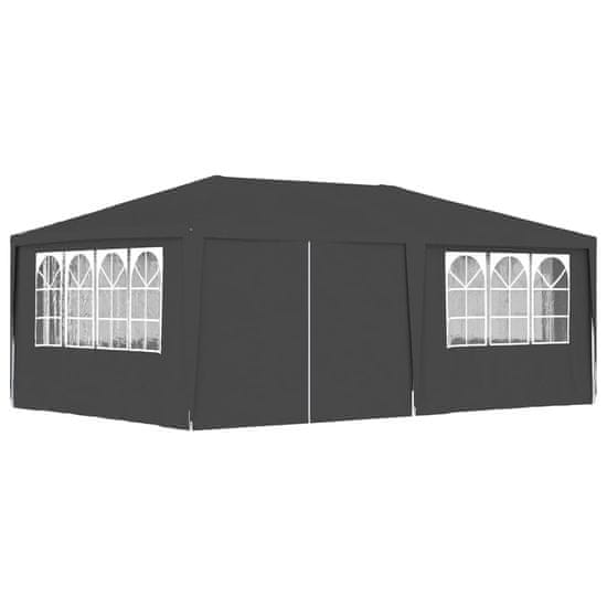 Greatstore Profesionalen vrtni šotor s stranicami 4x6 m antraciten 90 g/m2