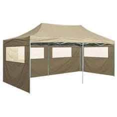 Greatstore Profesionalni zložljivi šotor za zabavo s 4 stranicami 3x6 m jekleni kremni