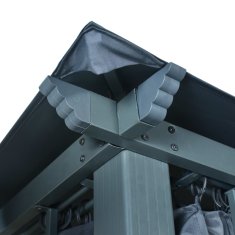 Vidaxl Paviljon z zaveso 400x300 cm antraciten aluminij