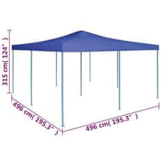 Vidaxl Zložljiv paviljon 5x5 m moder
