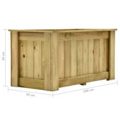 Vidaxl Dvignjeno cvetlično korito 100x50x50 cm impregnirana borovina