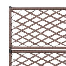 Vidaxl Visoka greda z oporno mrežo in 3 lonci 83x30x130 cm rjava