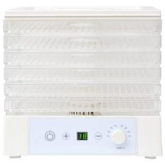 Vidaxl Sušilnik Hrane s 6 Pladnji 250 W Bele Barve