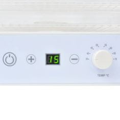 Vidaxl Sušilnik Hrane s 6 Pladnji 250 W Bele Barve