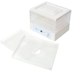 Vidaxl Sušilnik Hrane s 6 Pladnji 250 W Bele Barve